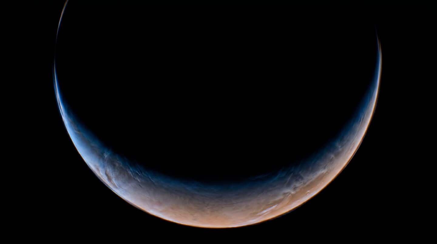 NASA's Psyche spacecraft captures rare crescent view of Mars