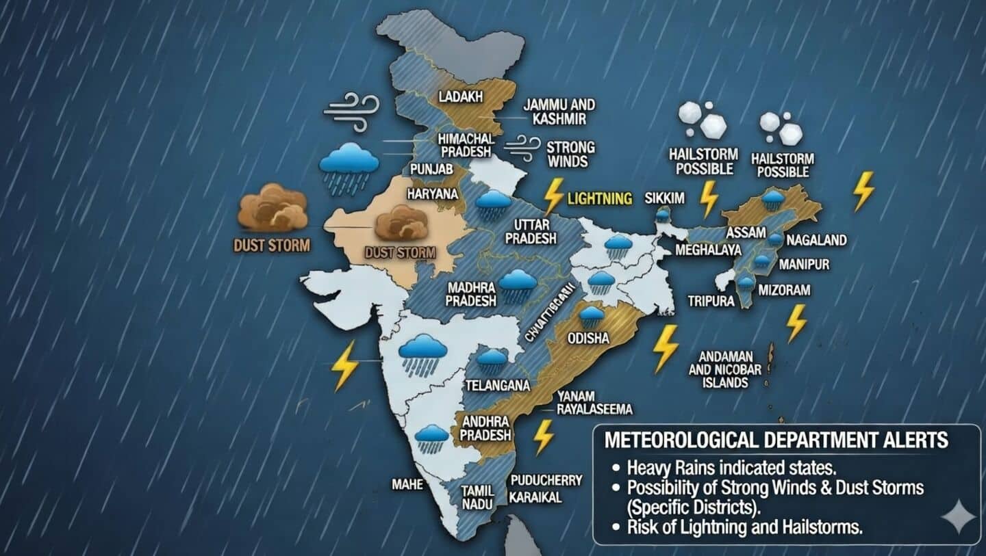 IMD warns of heavy rain in India April 14-17