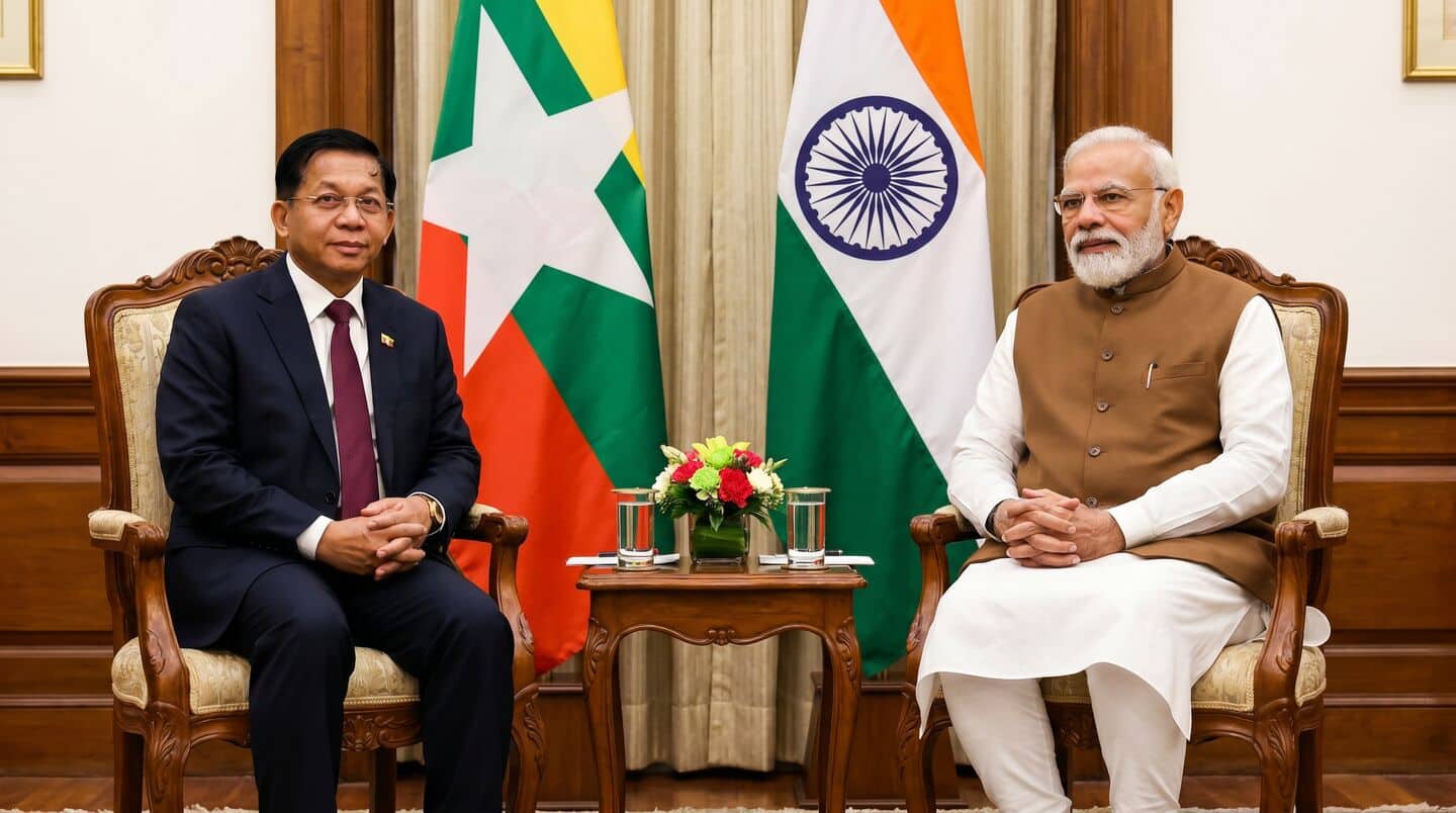 PM Modi welcomes Myanmar President Hlaing on 1st India visit