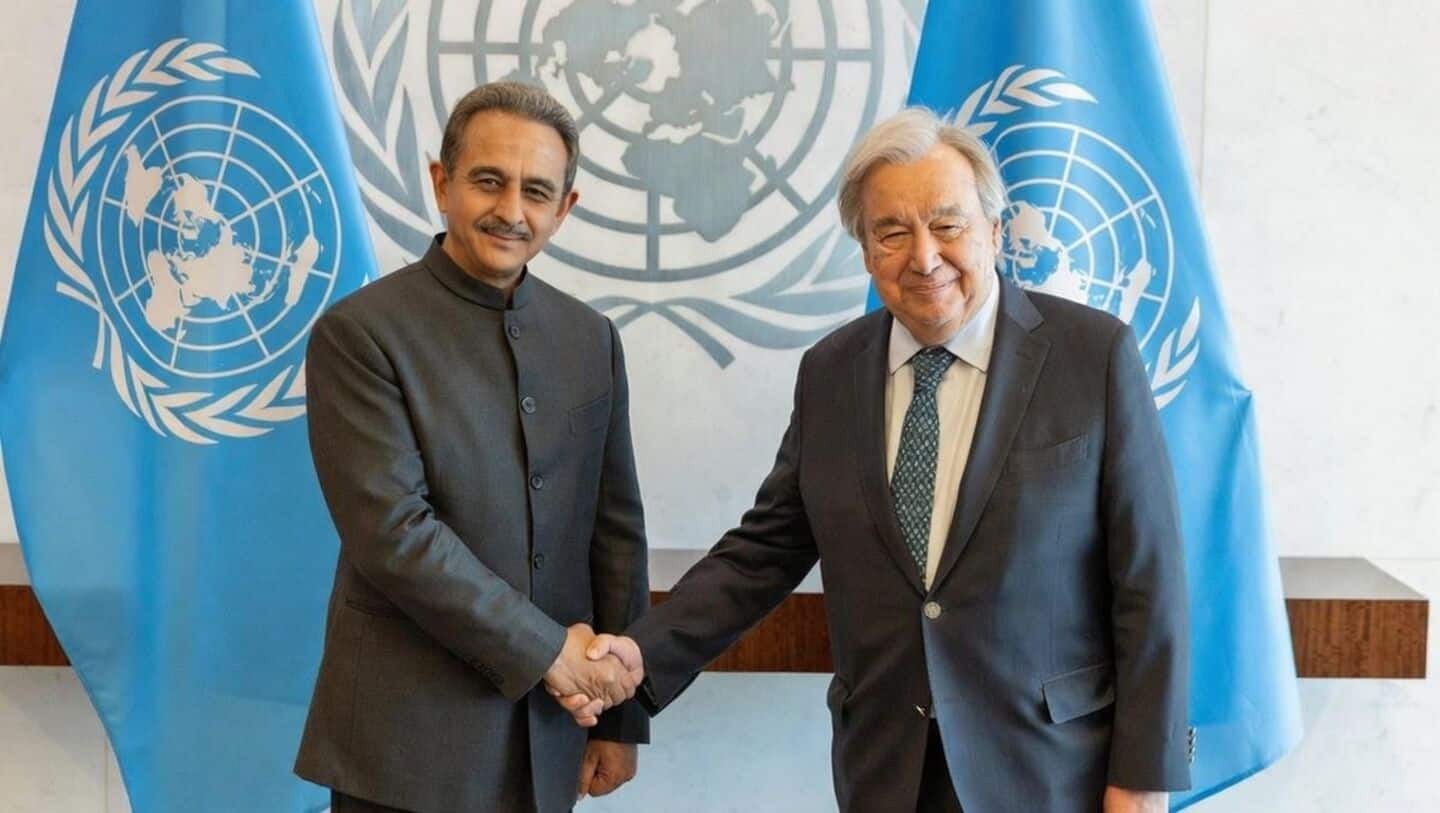 Kirti Vardhan Singh meets UN chief Antonio Guterres at IMRF