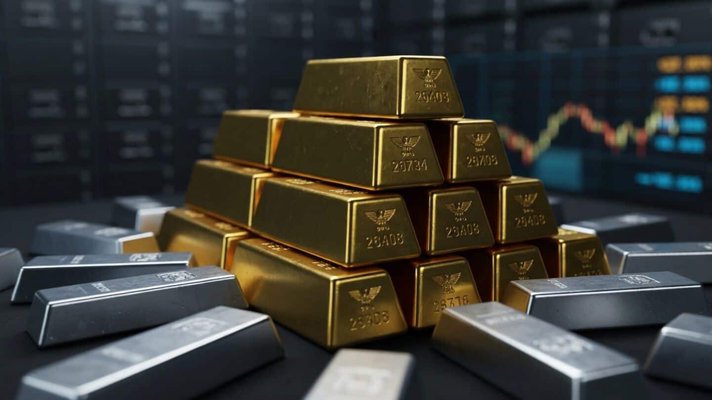 On Monday gold slips $16.70 to $4,383.30 and silver rises
