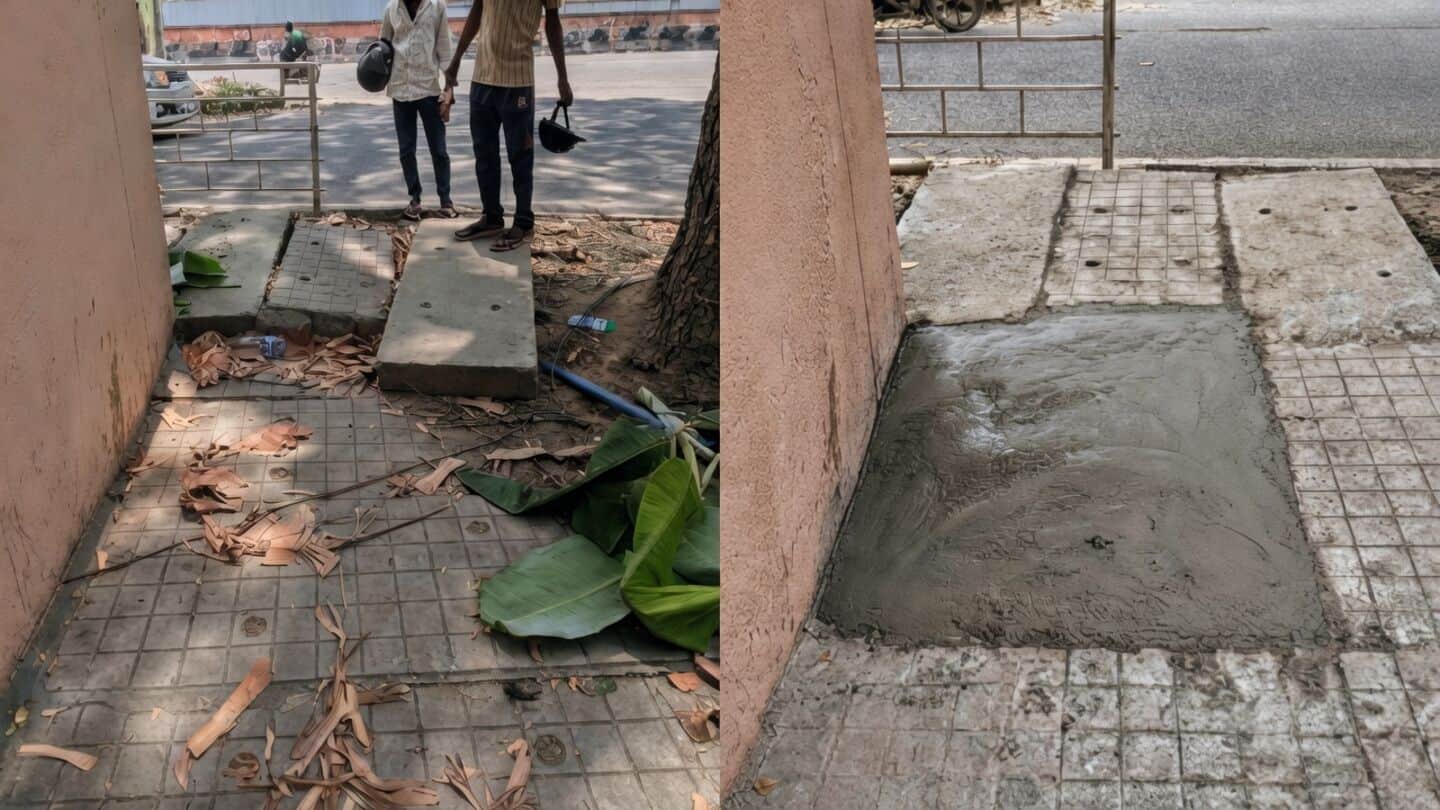 Siddharth Dialani fixes Koramangala sidewalk after authorities fail to act