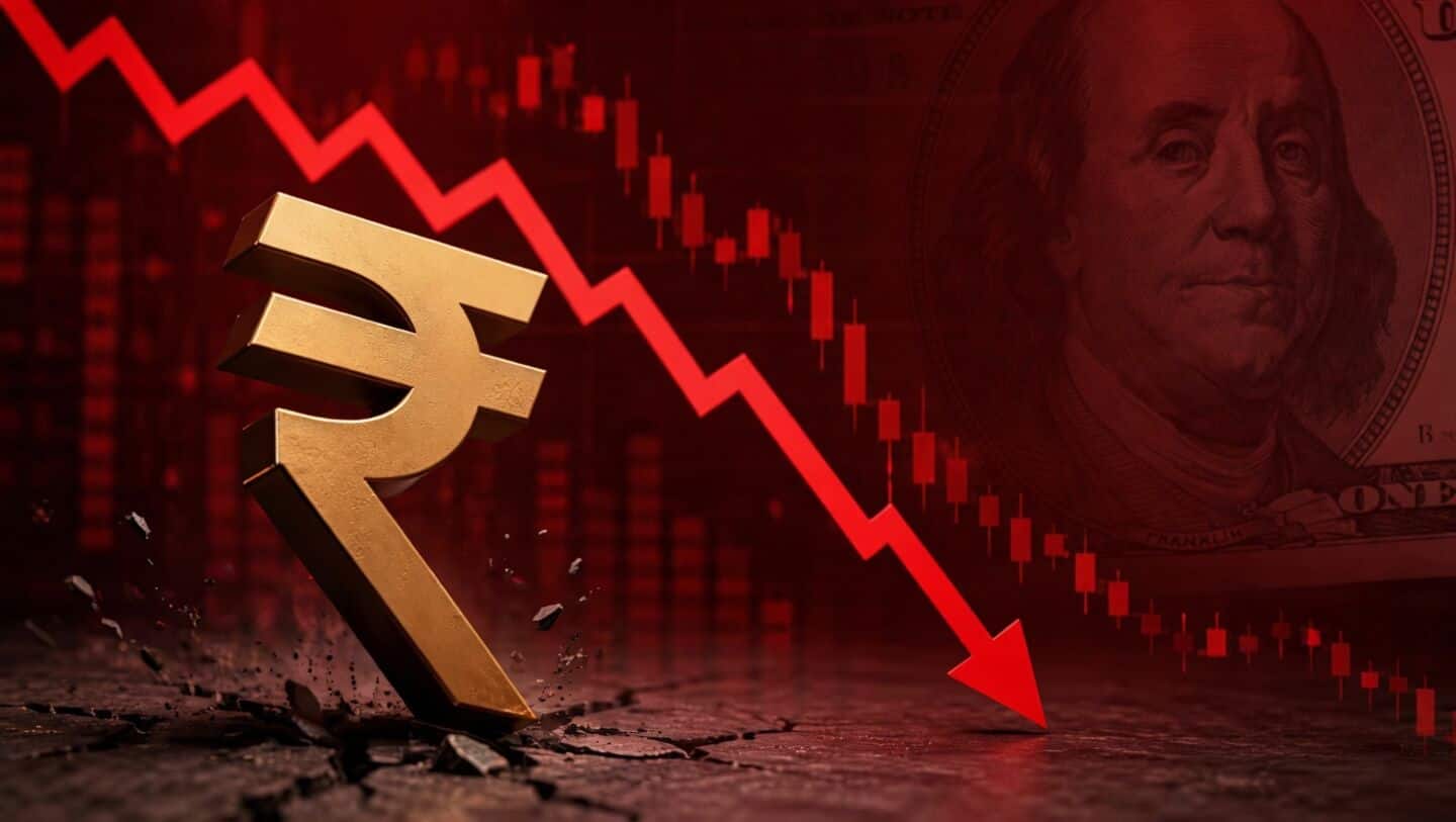 Indian rupee weakens, 1 year forward tops ₹100 per USD