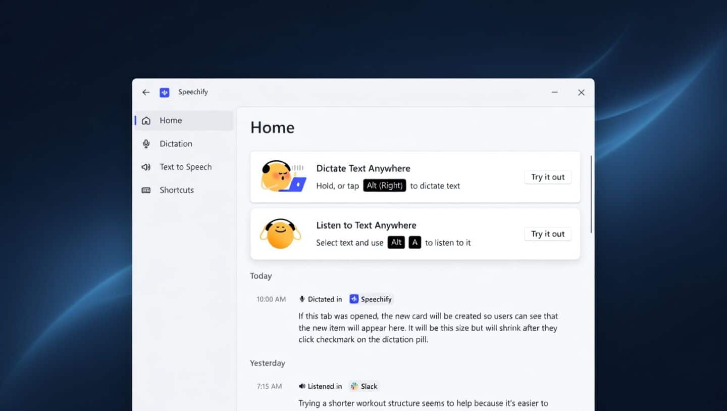 Speechify launches Windows app for on-device dictation and reading