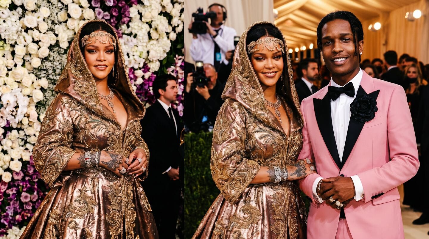 Fenty stuns at Met Gala 2026 in metallic Maison Margiela