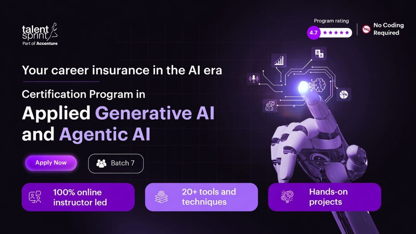 Accenture unit TalentSprint launches applied generative and agentic AI certification