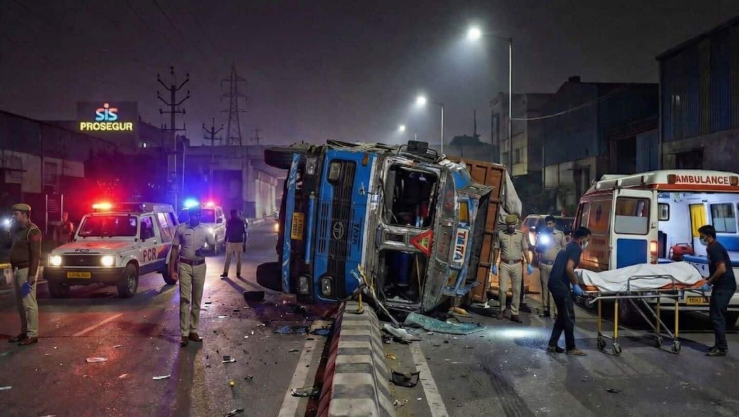 Delhi: Truck driver dies after vehicle overturns