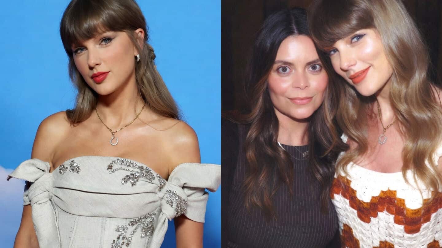 Swift wears vintage horseshoe pendant while promoting 'Toy Story 5'