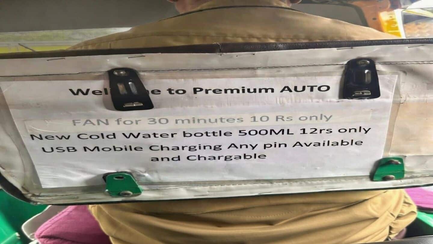 Bengaluru auto drivers can now charge you for using fan