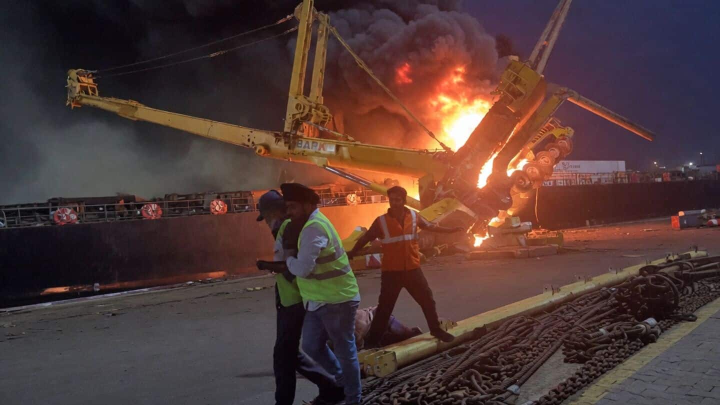 Mumbai port crane strikes ship Vienna, causes fire, 2 injured