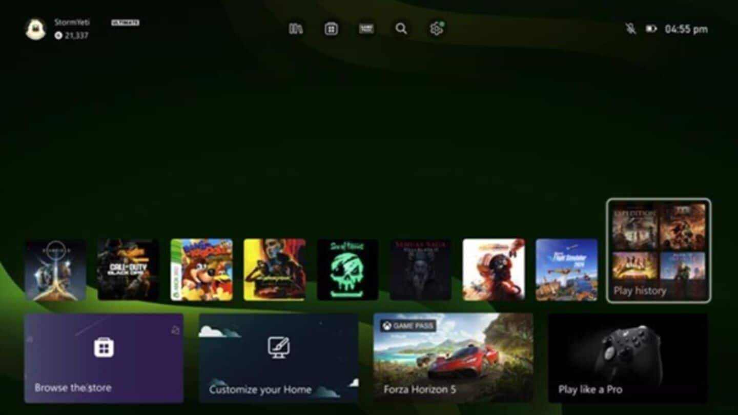 Xbox's new play history makes resuming games across devices easier