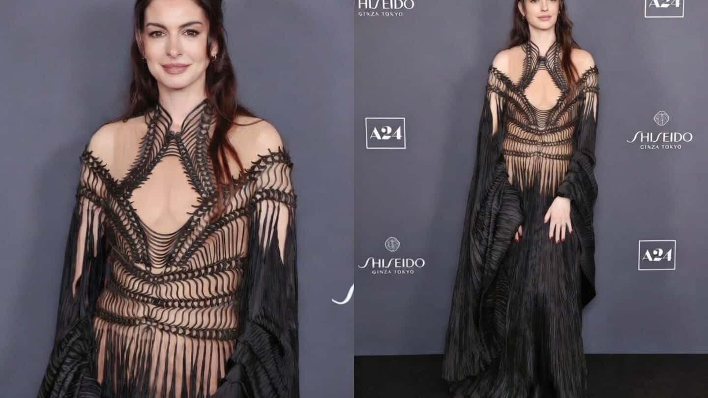 Hathaway in Van Herpen at 'Mother Mary' London screening