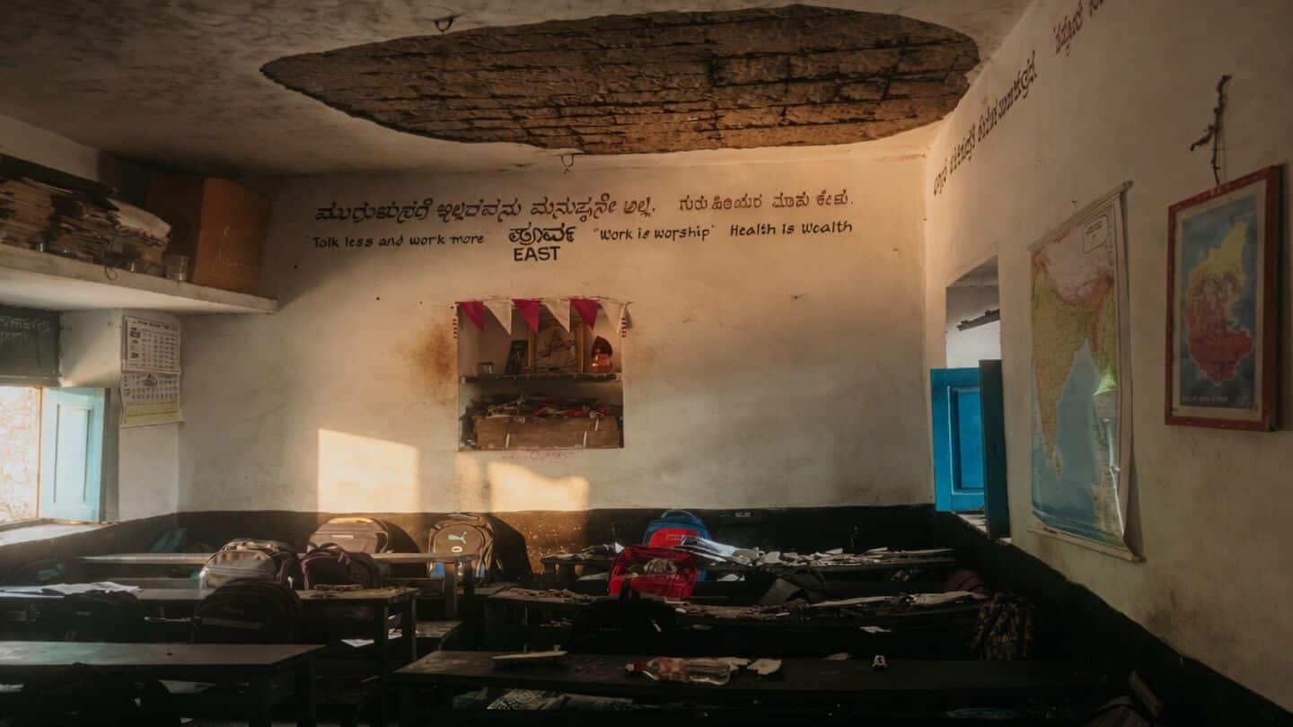 Four students injured after ceiling collapse at Bagalkot government school
