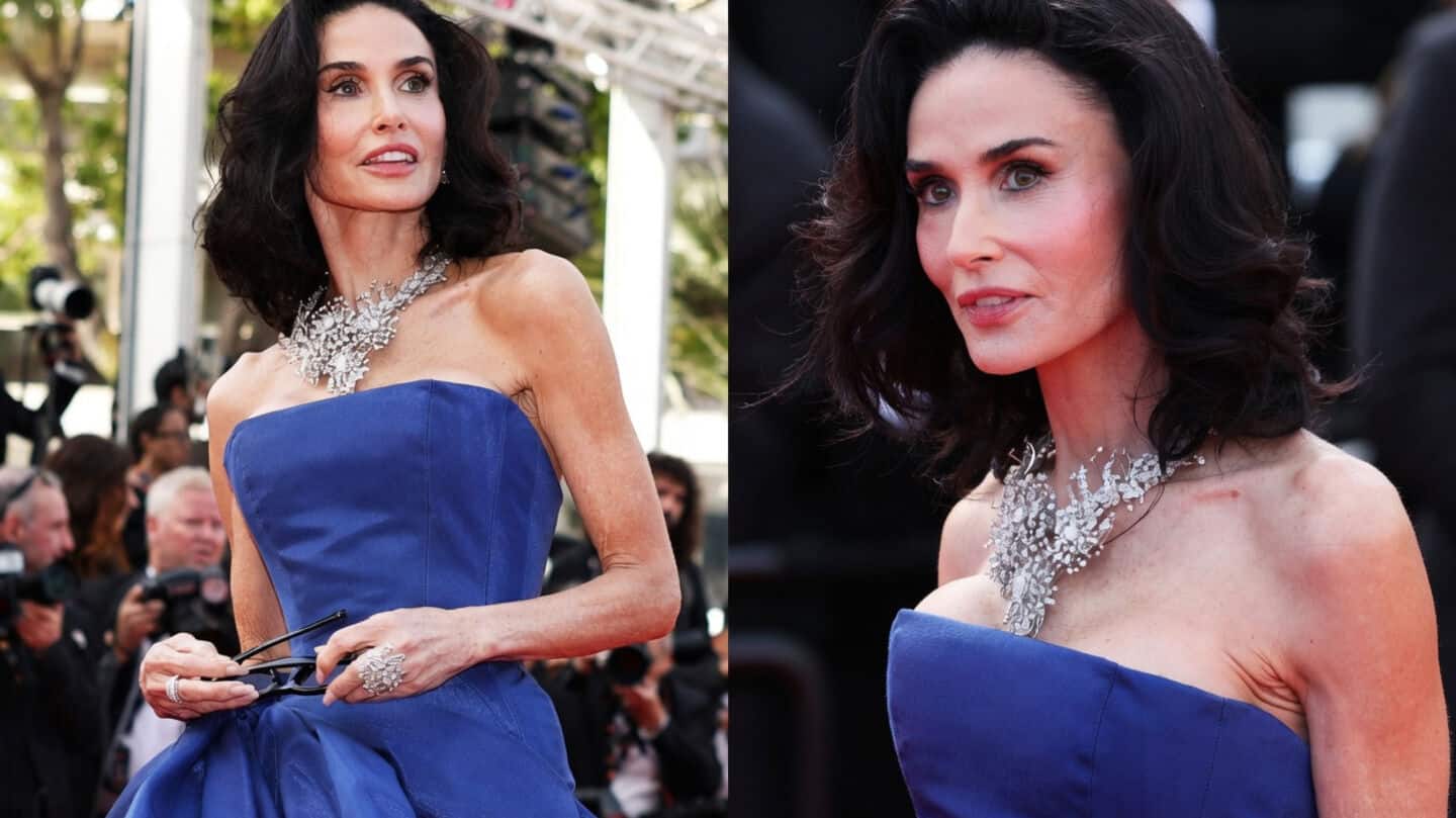 Moore shows shoulder-length curls at Cannes for 'La Bola Negra'