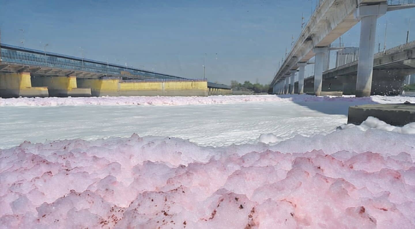 Why is Yamuna turning into a pink frothy mess?