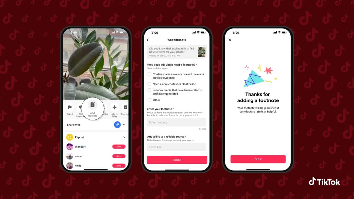 TikTok's new Footnotes feature helps users add context to posts
