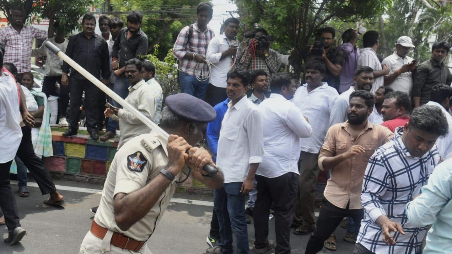 YSRCP supporters protest in Vijayawada over alleged fake DSC-2025 certificates