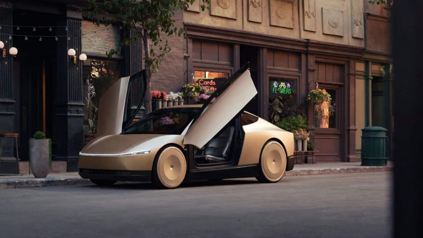 Tesla unveils Cybercab 2-seater robotaxi without steering wheel or pedals