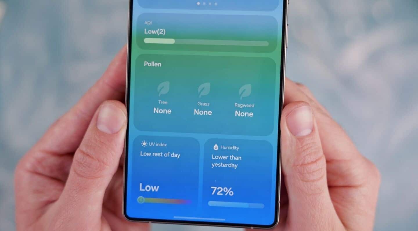 Samsung updates Weather app with tree, grass, ragweed pollen icons