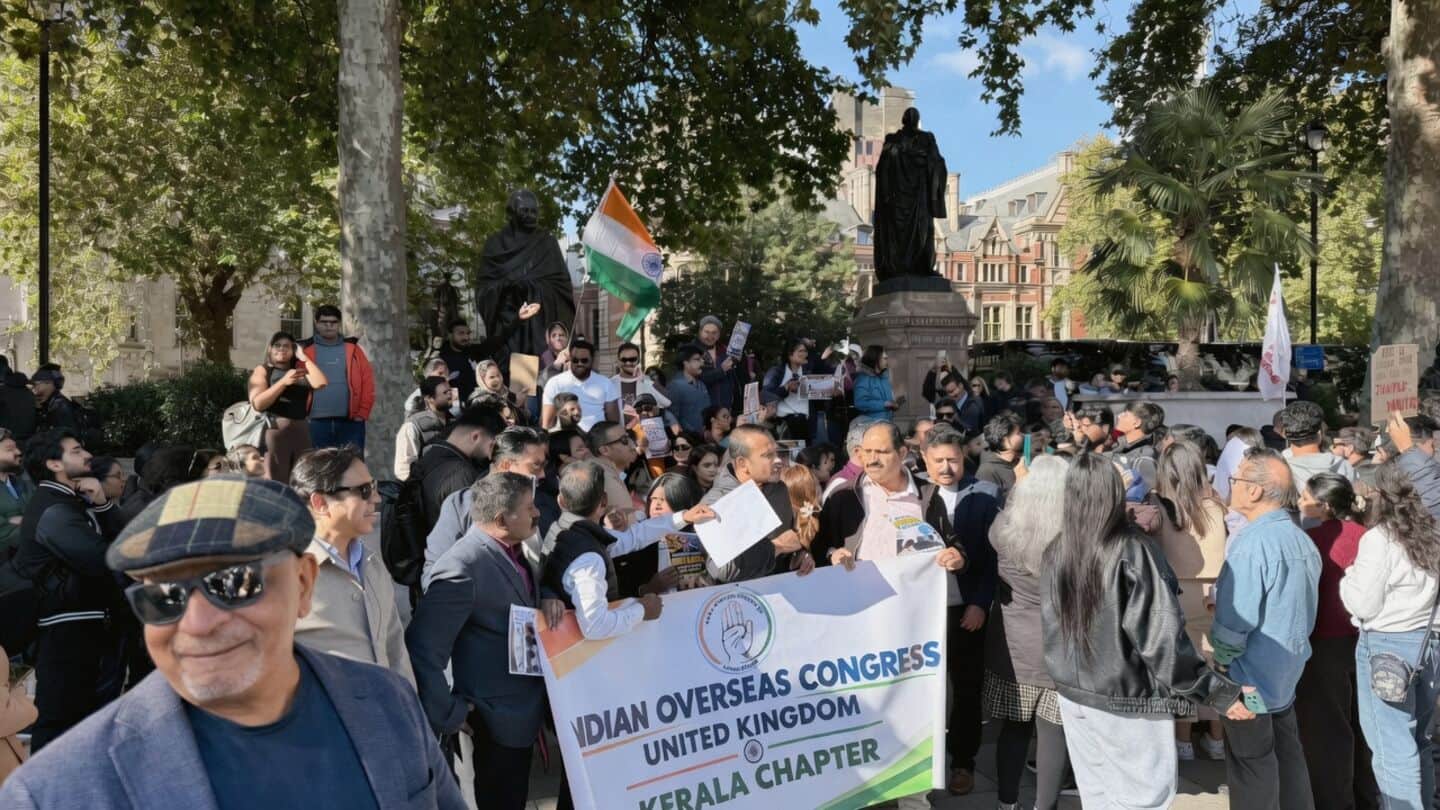 Dhruv Rathee joins London protest calling for Gyanesh Kumar's resignation