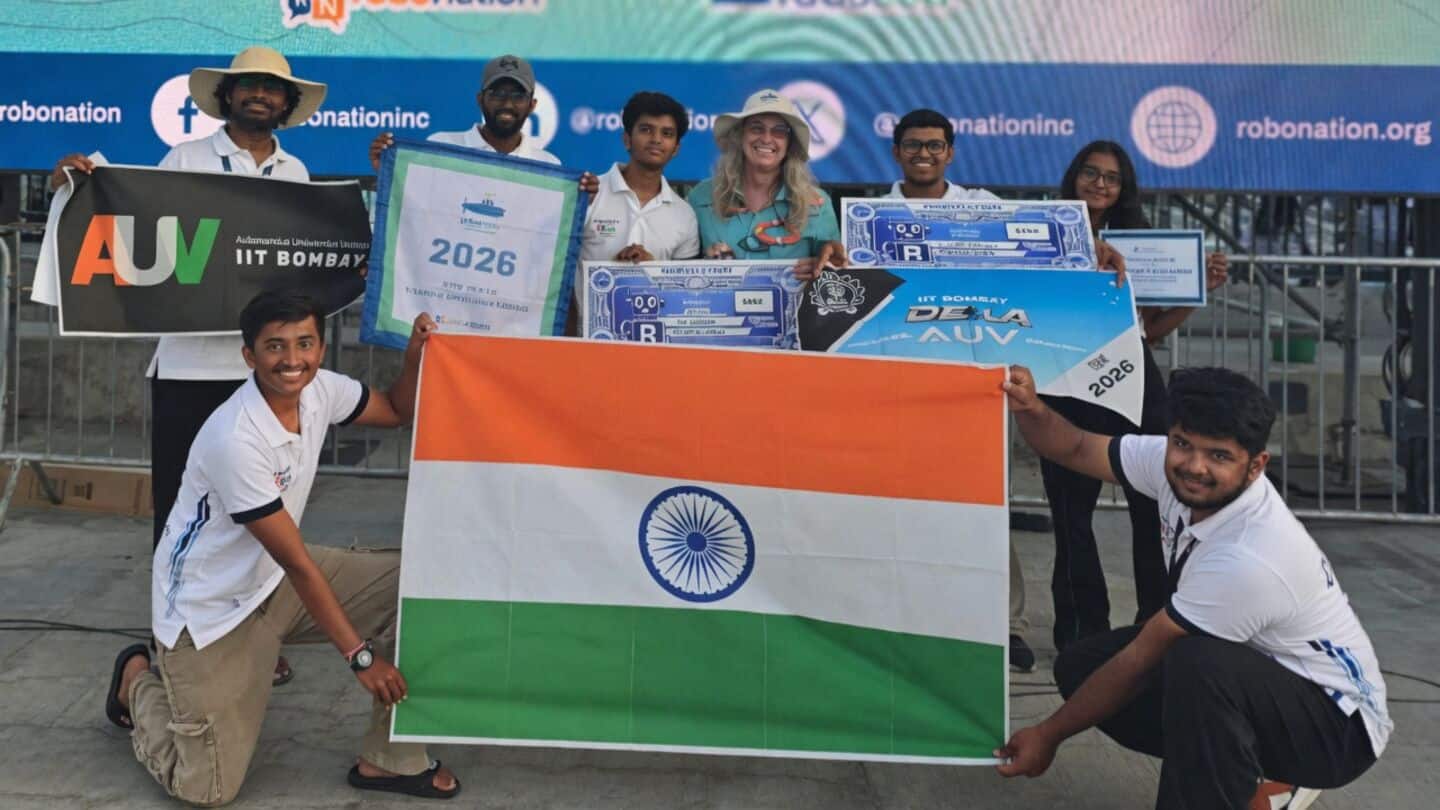 IIT Bombay AUV team wins RoboSub 2026 website, wildcard awards