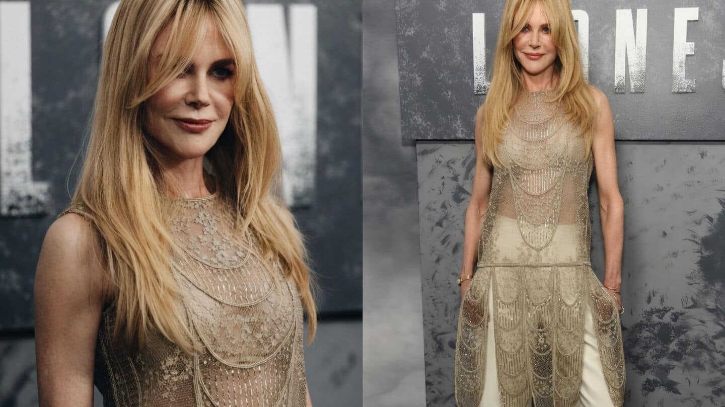 Kidman wears sheer Fendi tunic at 'Lioness's NYC premiere