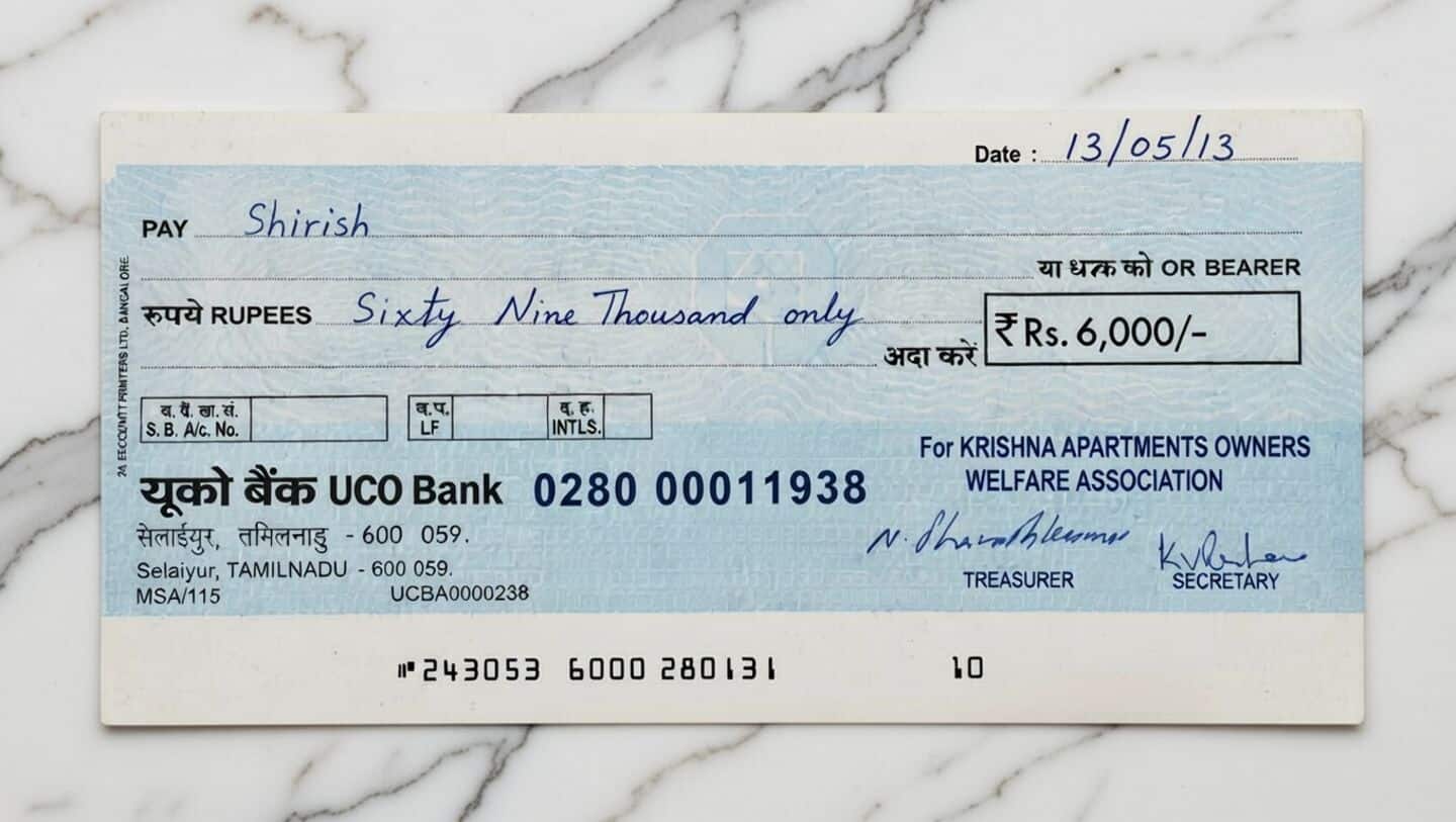 Viral ChatGPT Image 2.0 styled as UCO Bank check ₹69,000