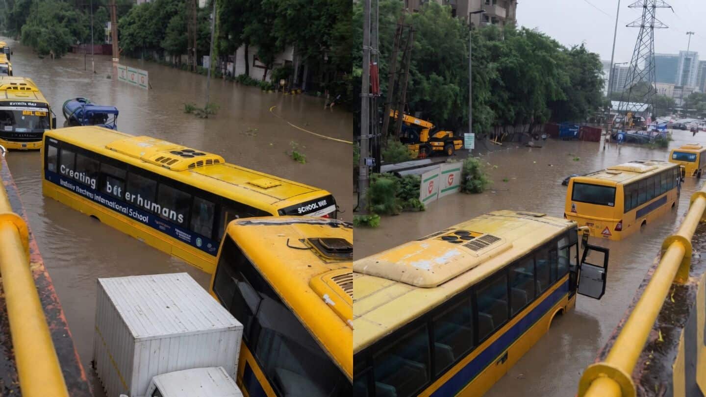 Heavy rain overwhelms Gurugram drainage, floods Sector 47 Subhash Chowk