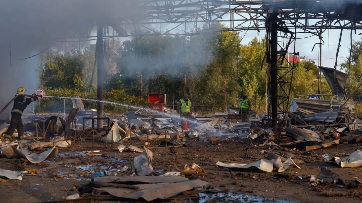 Russian drone strike hits Kyiv, kills 2 and injures 22
