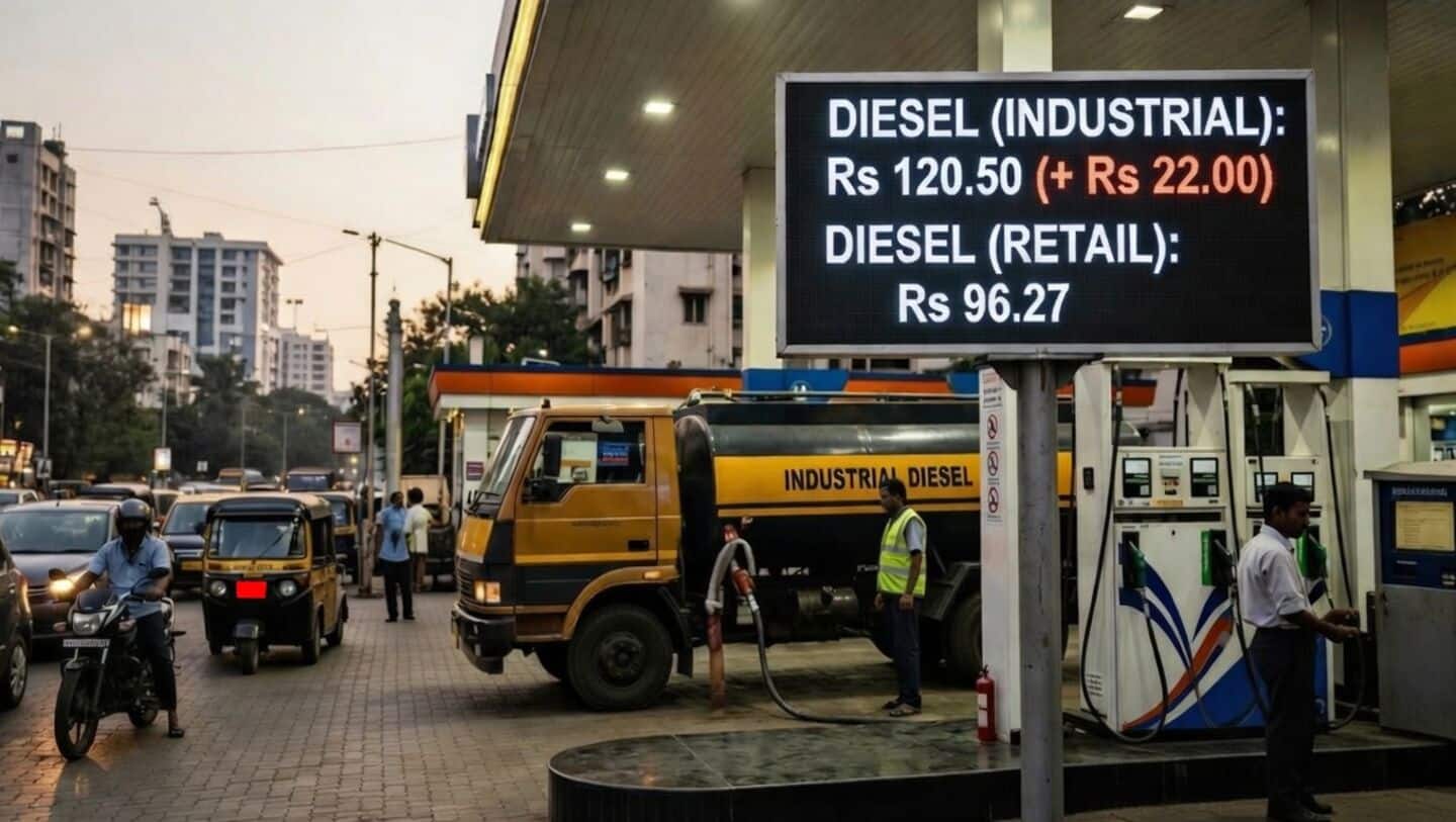 Industrial diesel prices spike by ₹22.72 per liter