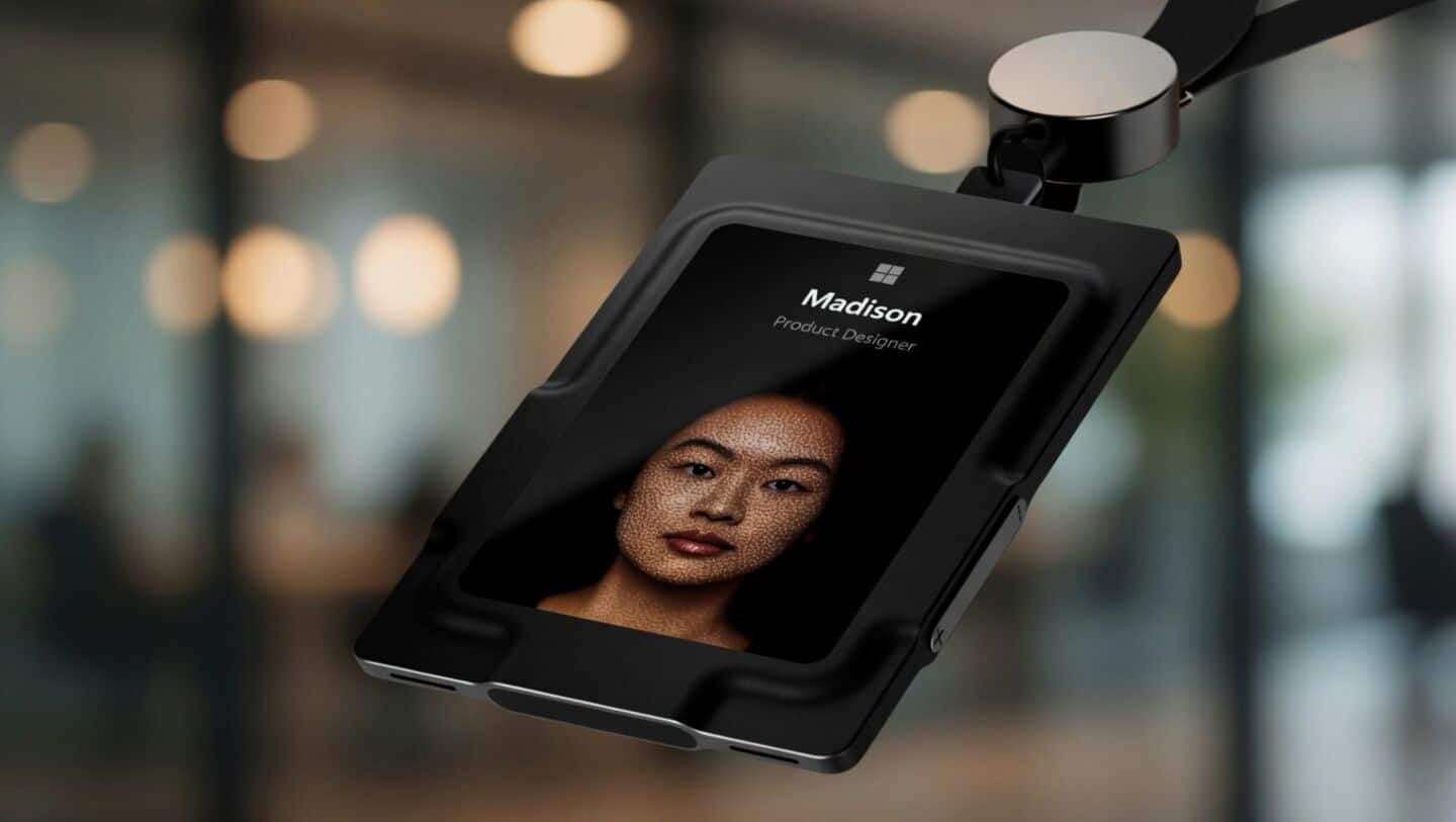 Microsoft debuts AI-powered smart badge at Build conference with touchscreen