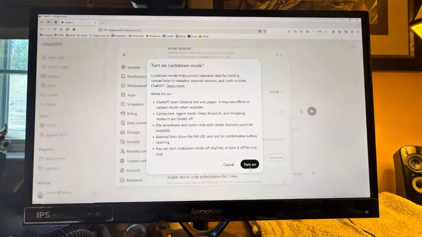 ChatGPT expands Lockdown mode to free and paid users