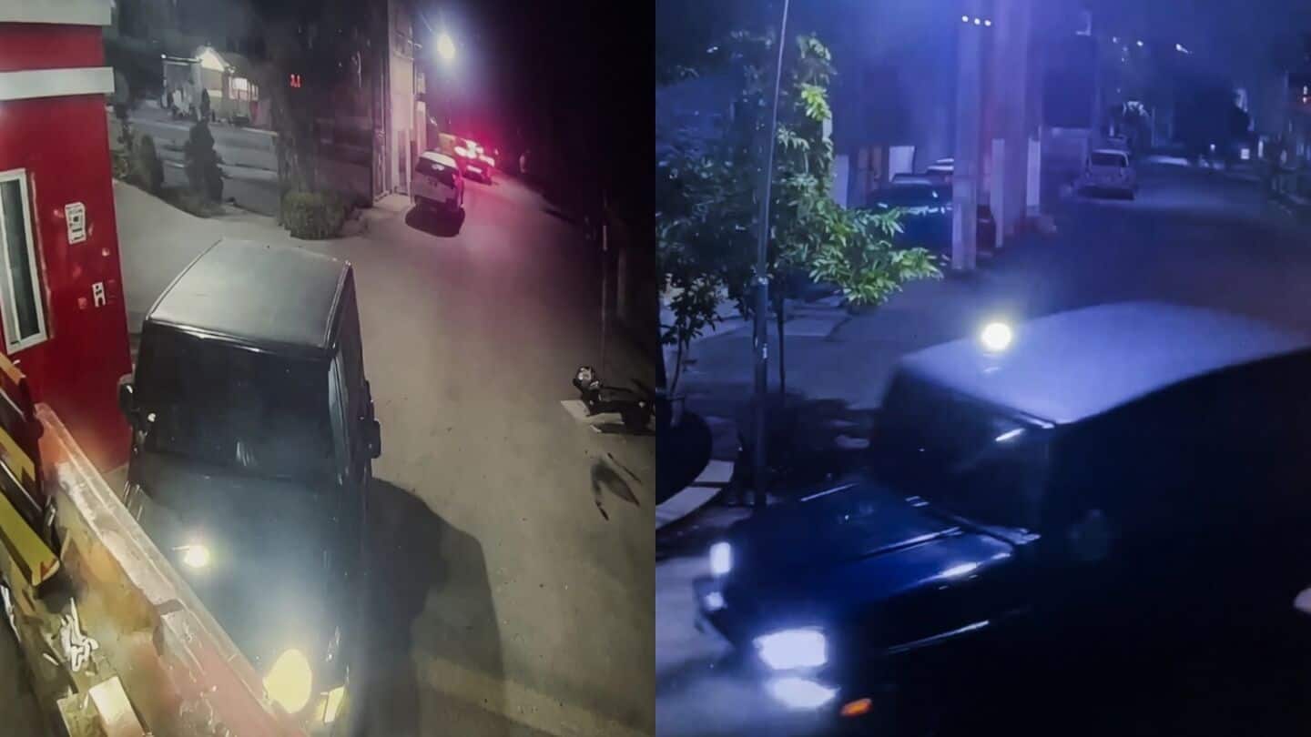 Black Mahindra Thar hits over 10 cars in Misrod colony