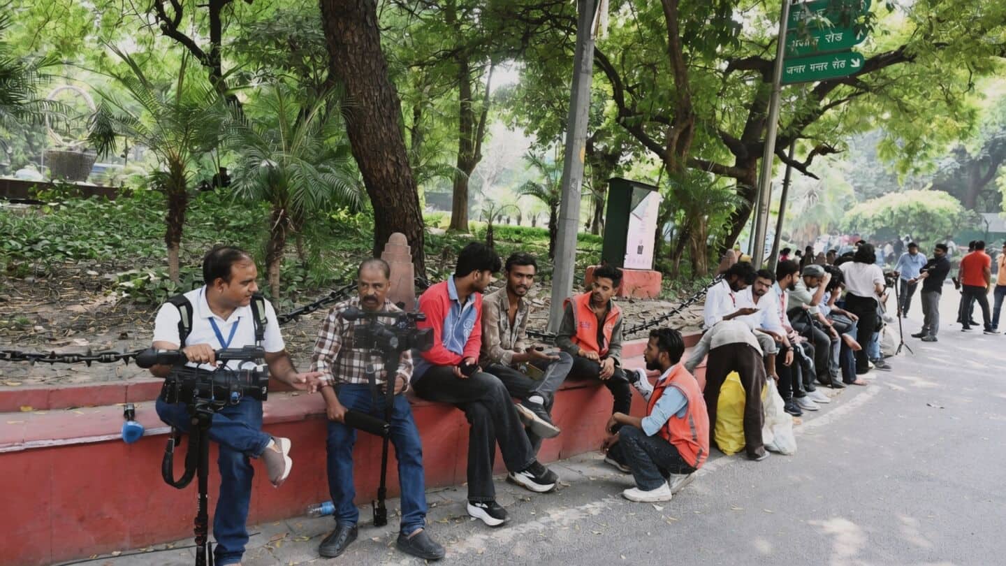 Delhi police detained journalists during protest over electoral roll deletions