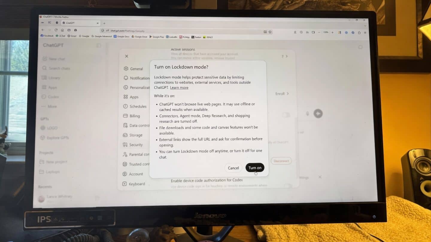 OpenAI rolls out ChatGPT Lockdown mode to all users