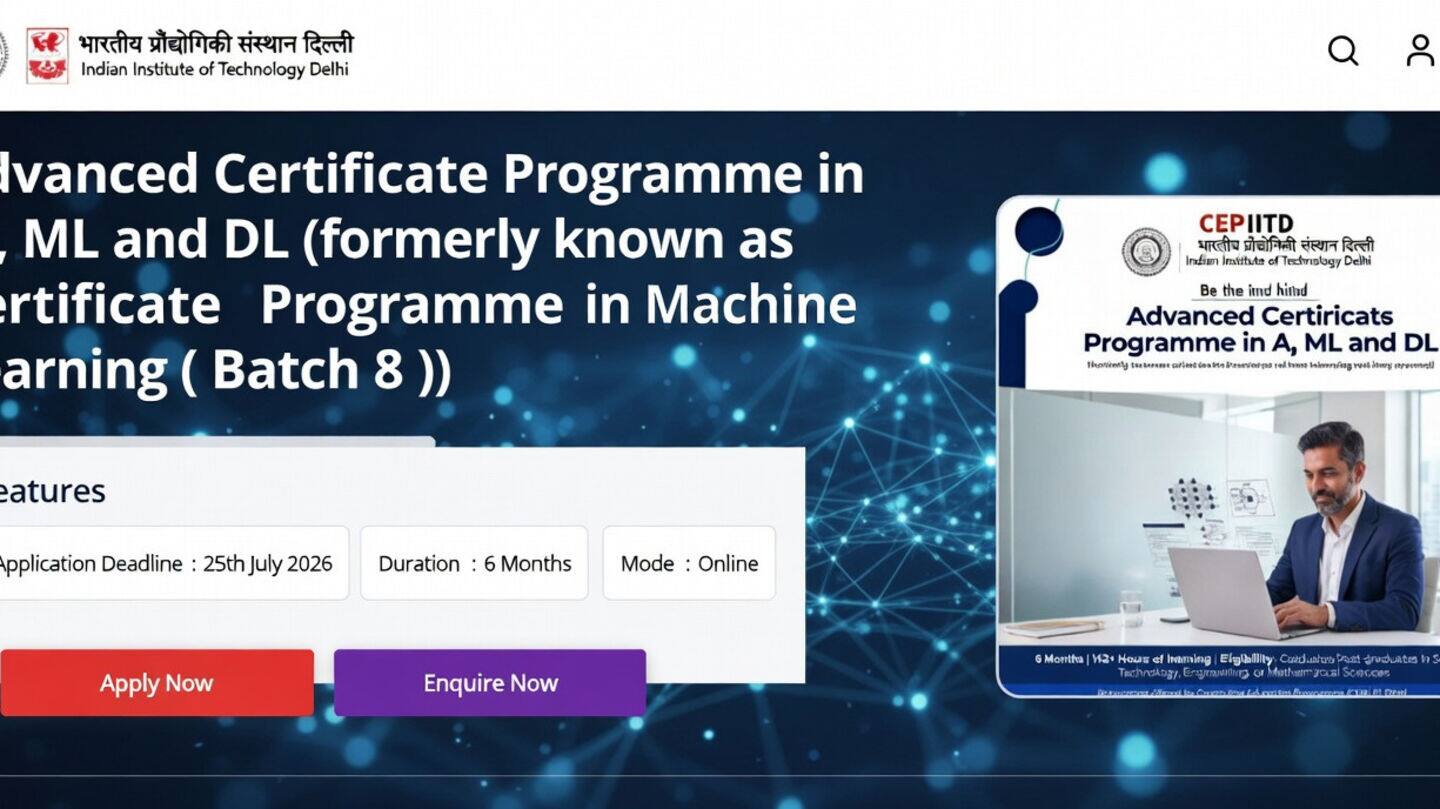 IIT Delhi launches 8th AI, ML, deep learning online program