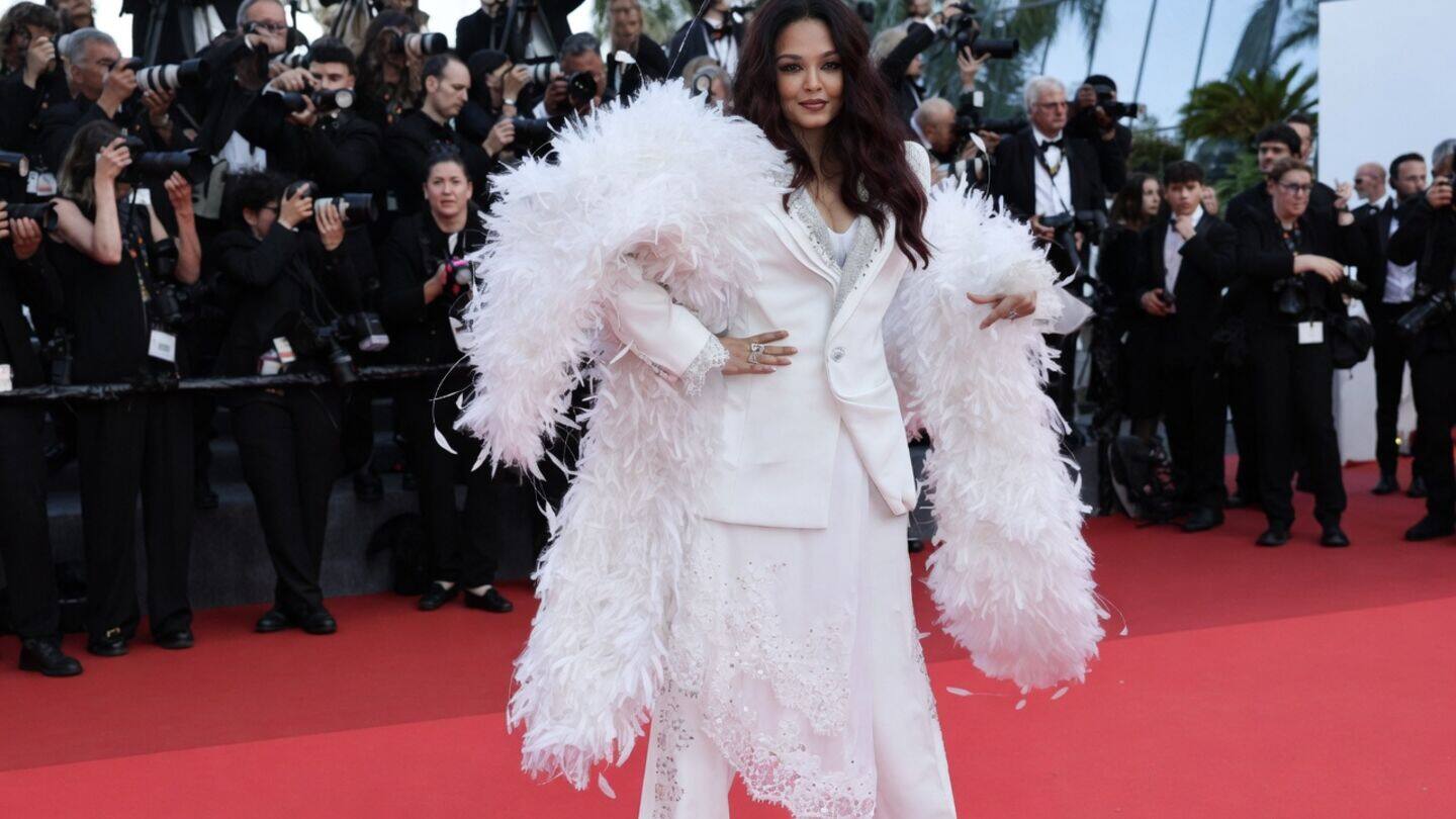 Bachchan stuns at Cannes in Ward gown embroidered with pearls