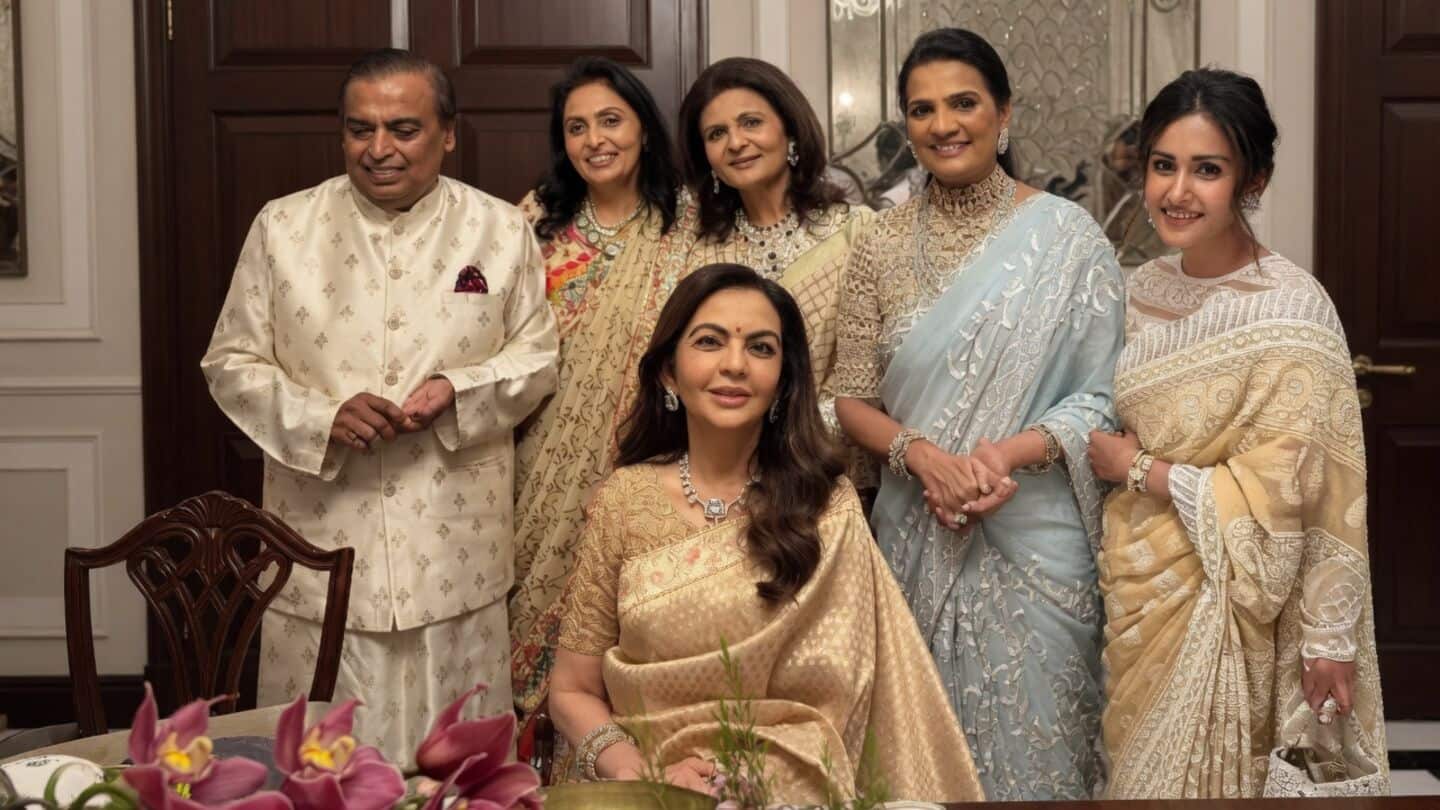 Ambani turns heads in gold brocade saree at Ganpati event