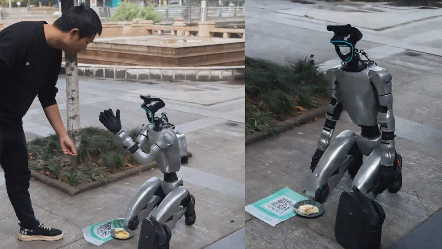 Humanoid robot begging video in China sparks AI debate