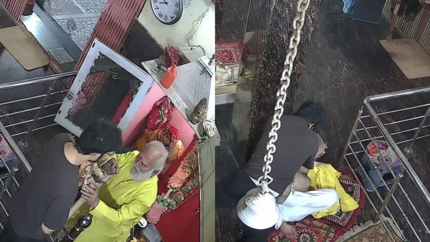 CCTV shows priest Ramakrishna assaulted after music dispute in Jaipur