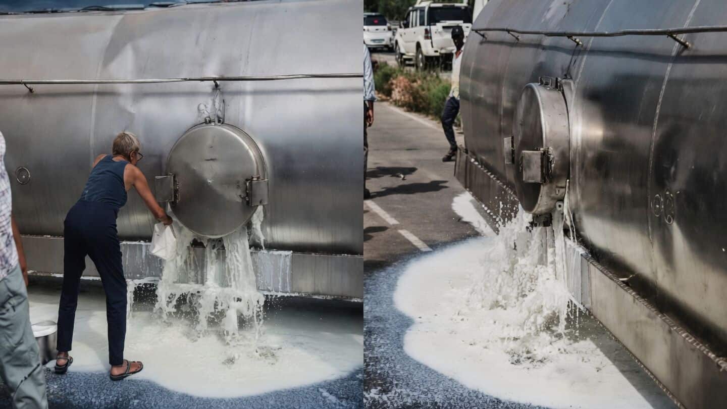 Driver taken to hospital after milk tanker overturns near Kotputli