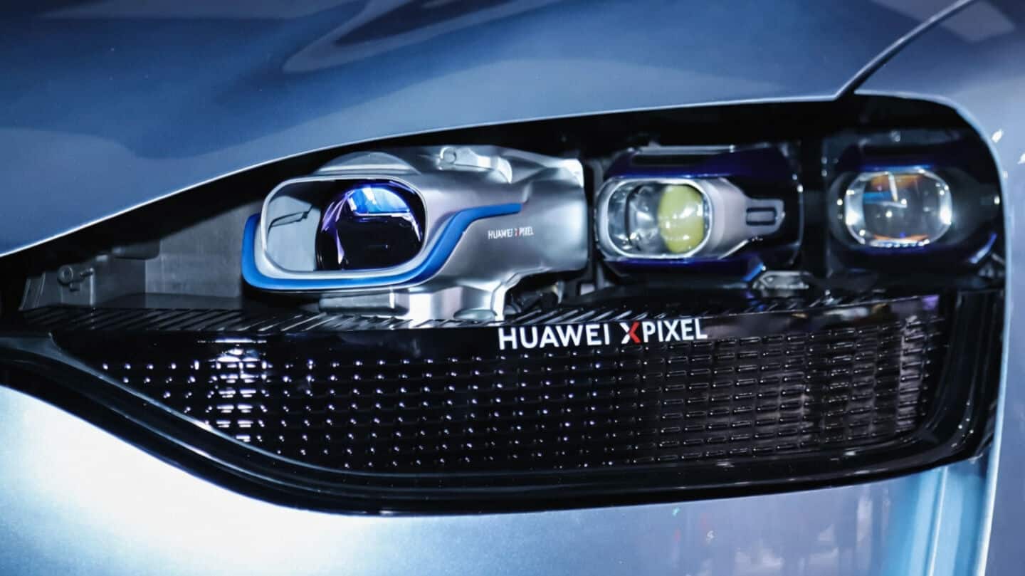 Huawei unveils XPixel headlights at Beijing Auto Show projecting multimedia