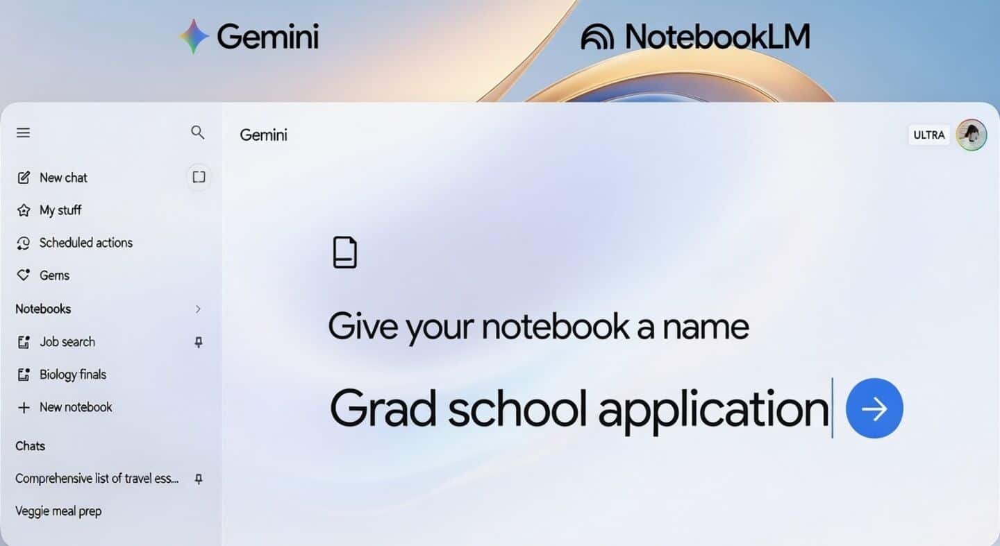Google adds notebooks to Gemini app and web for analysis