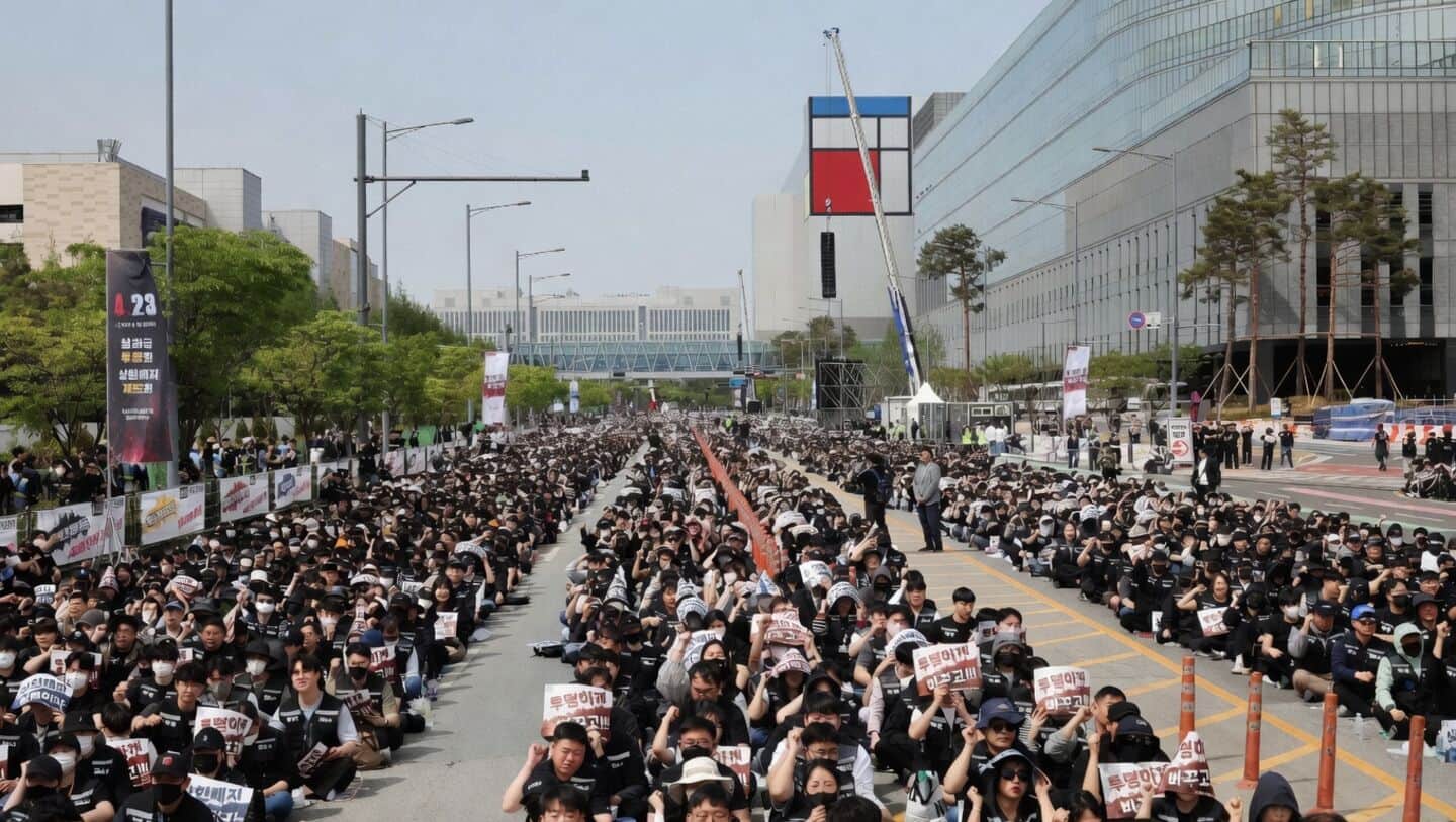 Samsung and labor union hold talks to avert Thursday strike