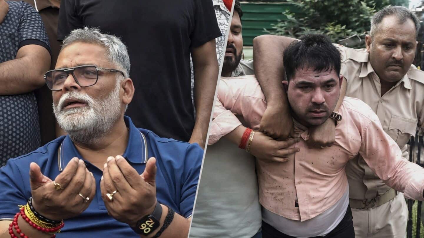 BJP workers throw slipper at MP Pappu Yadav, 2 detained