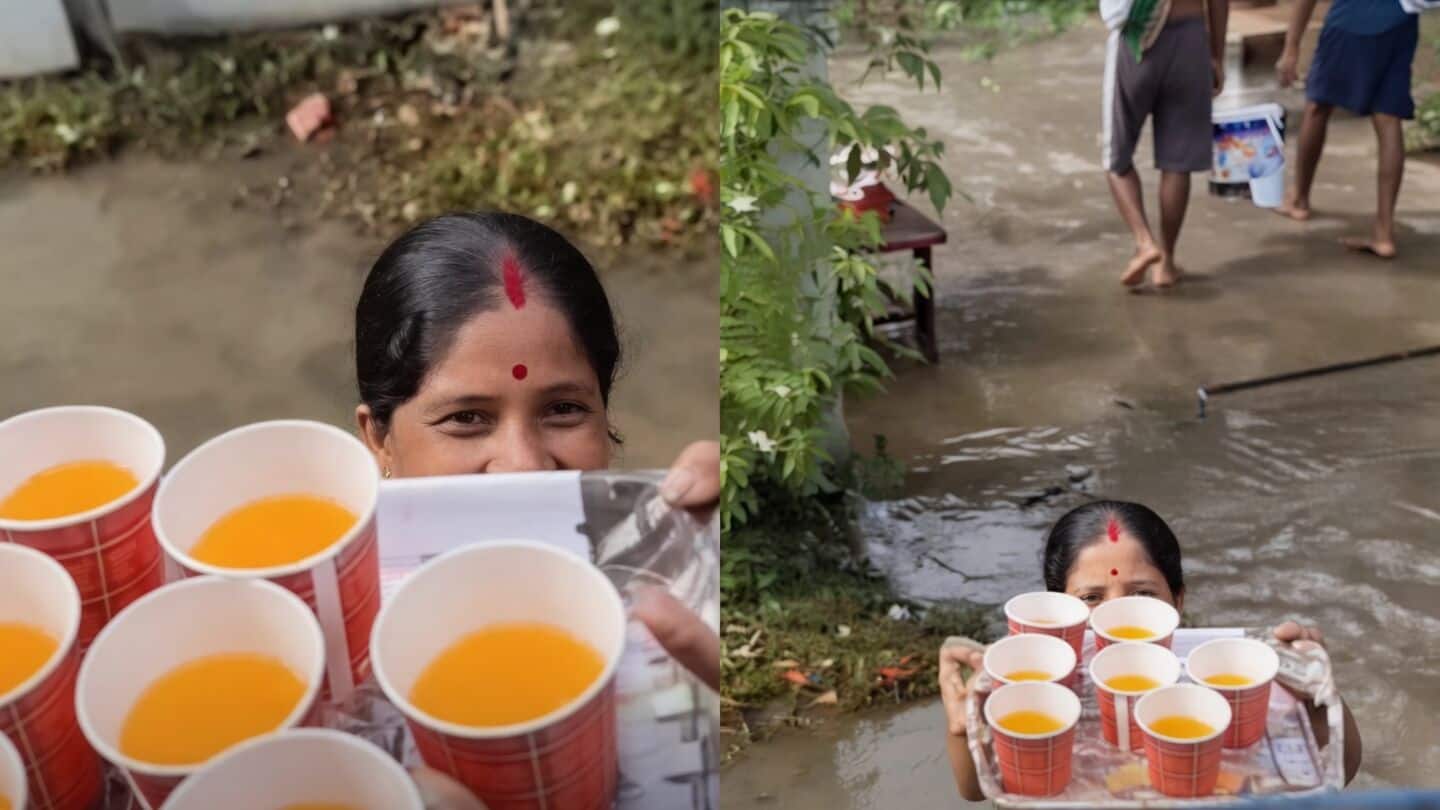 Assam woman gives relief workers juice despite losing almost everything