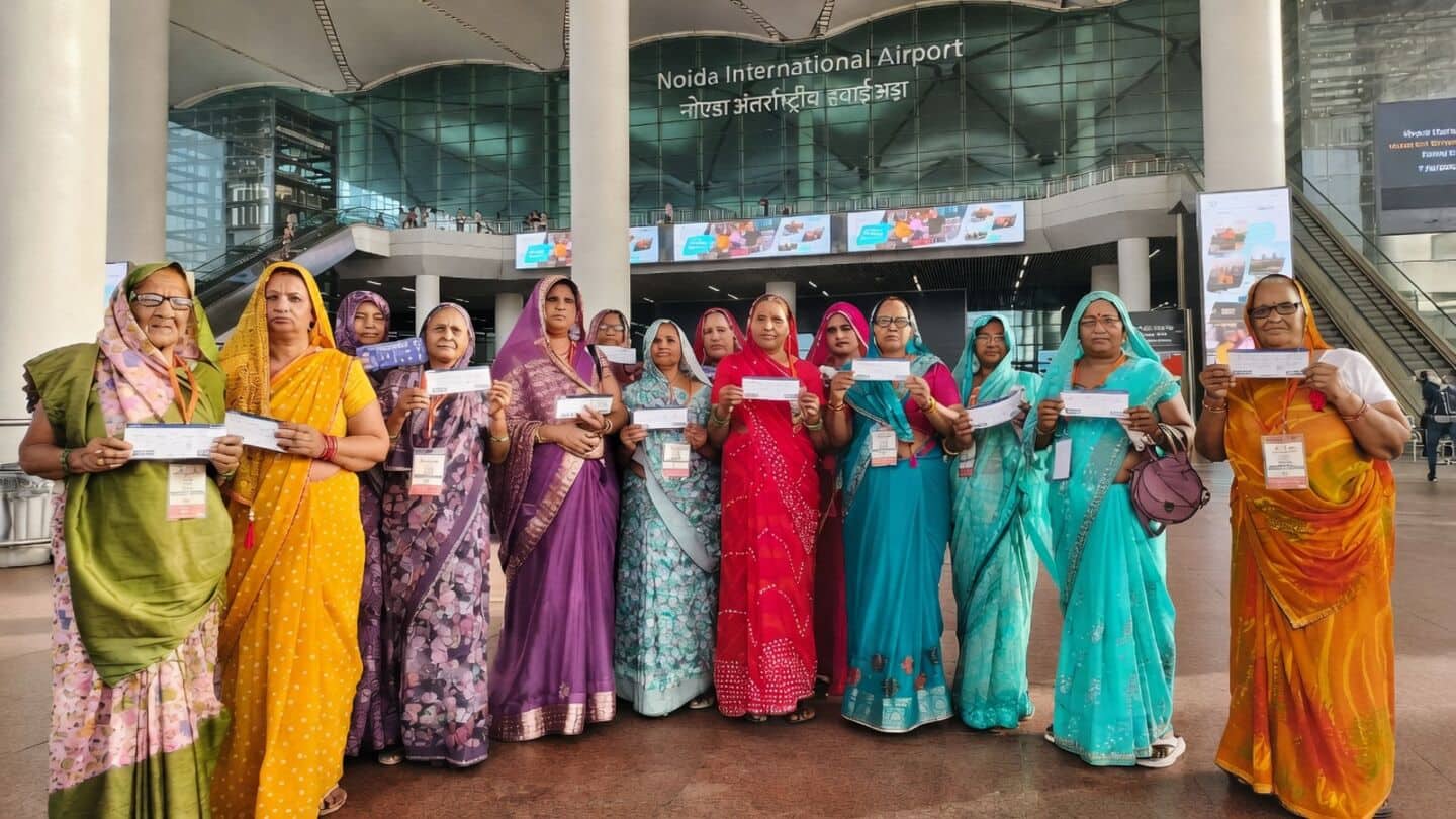 Women farmers honored as 1st flyers from Noida airport