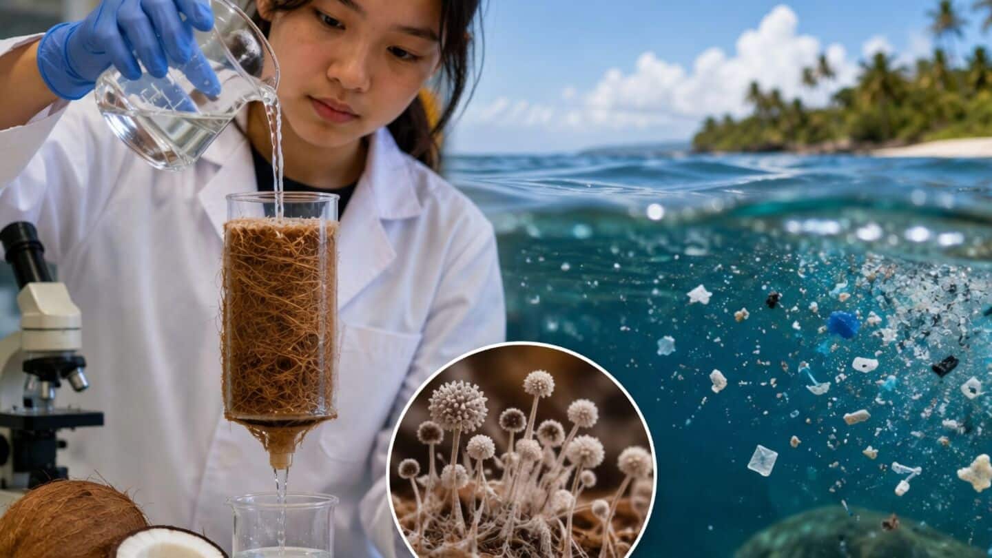 Hawaii's Vera Wang finds coconut husk fungi may break microplastics