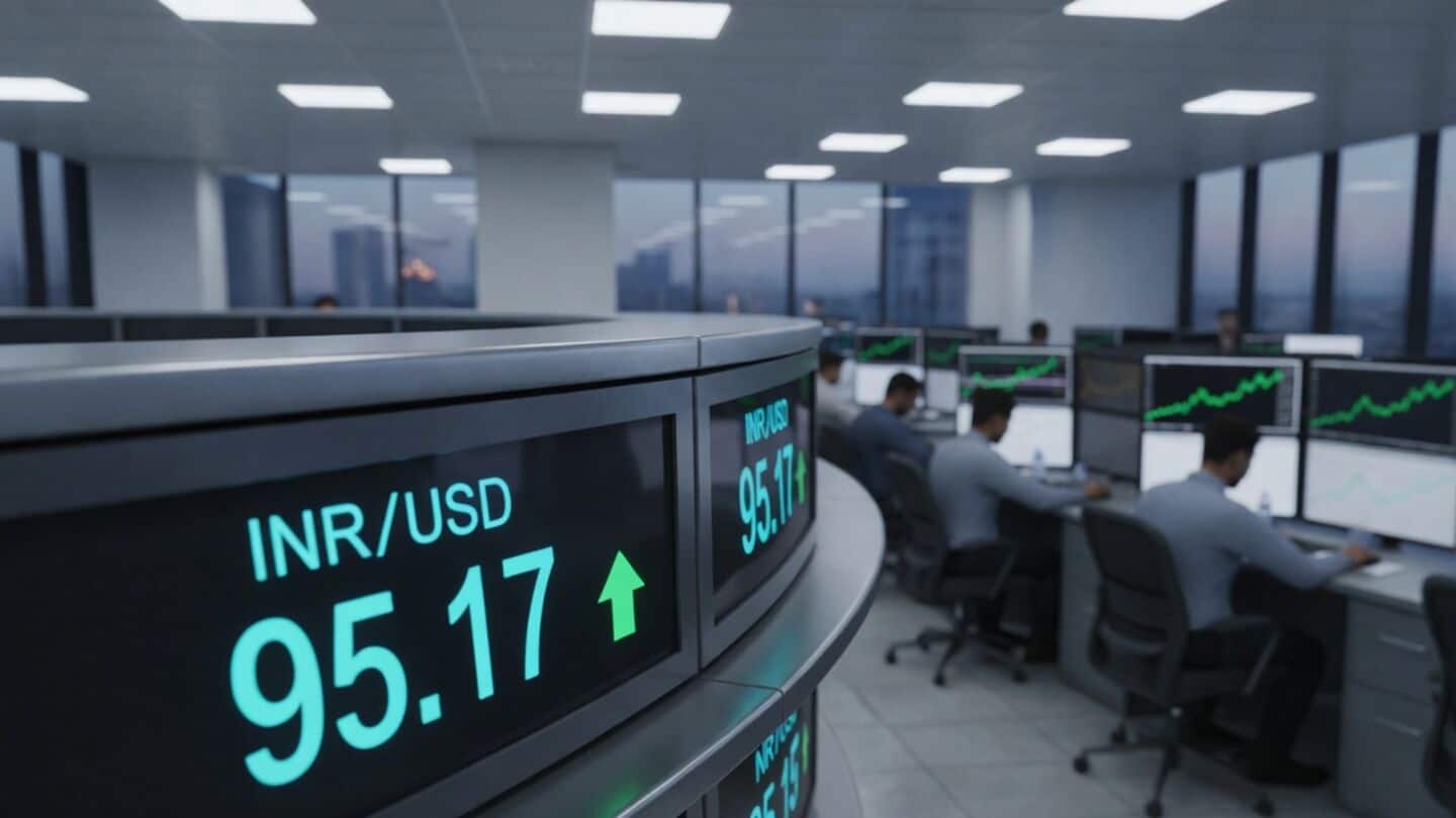 Rupee gains after RBI intervention to 95.17 against US dollar
