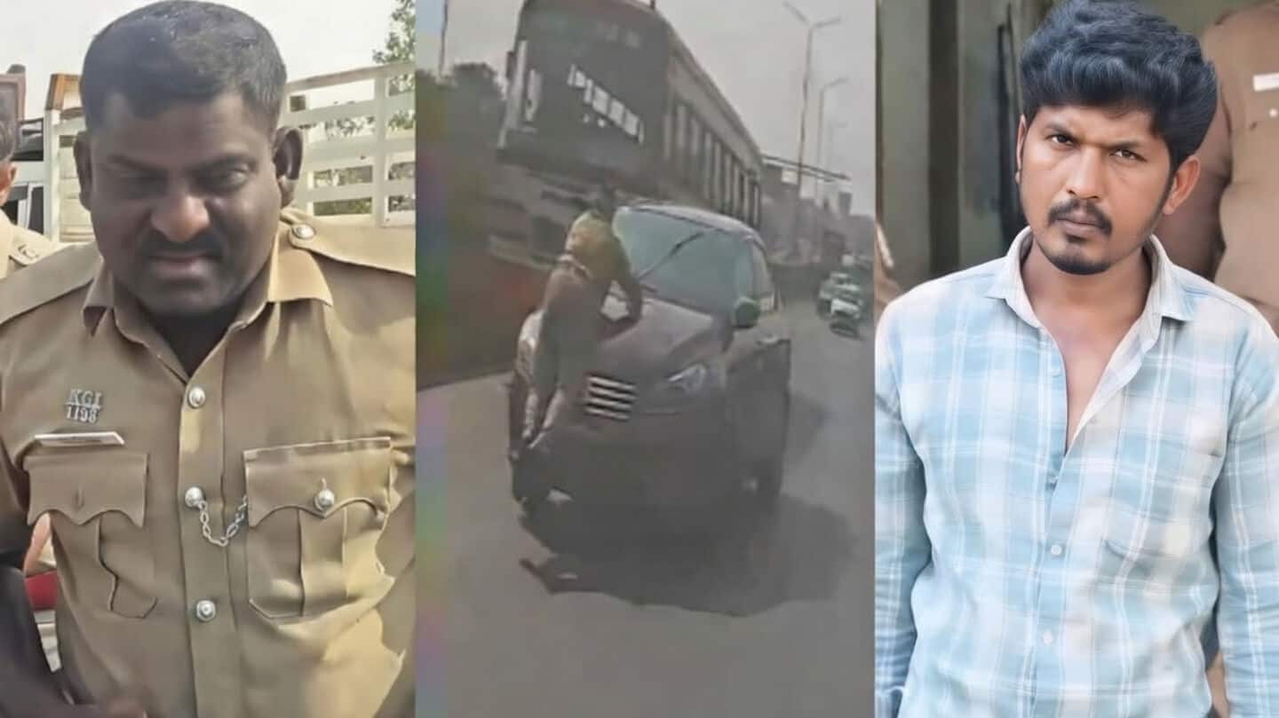 Dashcam captures man dragging cop on car's hood for 500m